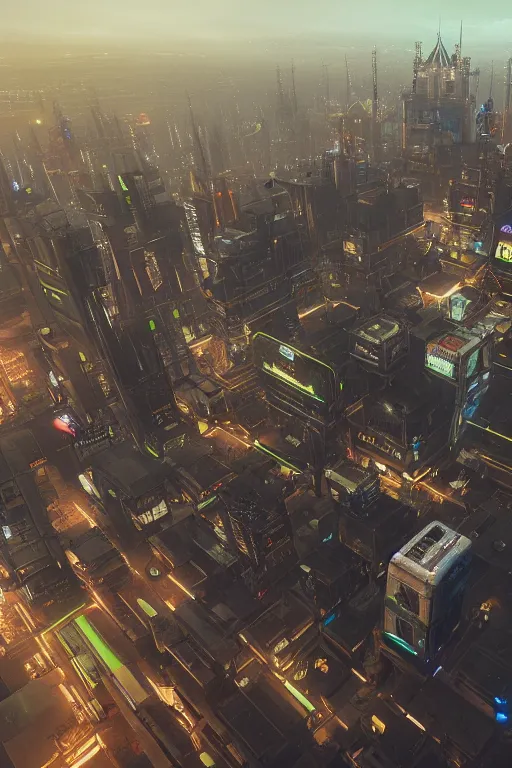 Image similar to cyberpunk city lviv, a lot of future technologies, flying cars, unreal engine, octane render, epic scale, cinema view, 8 k