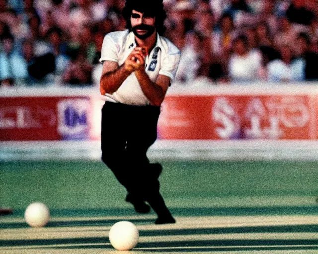 Image similar to a photo from 1 9 8 3 of yosef kavinsky bowling