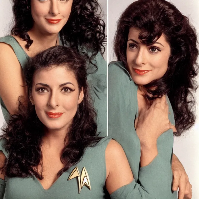 Prompt: 2 5 year old deanna troi from the first season of star trek the next generation, no double people