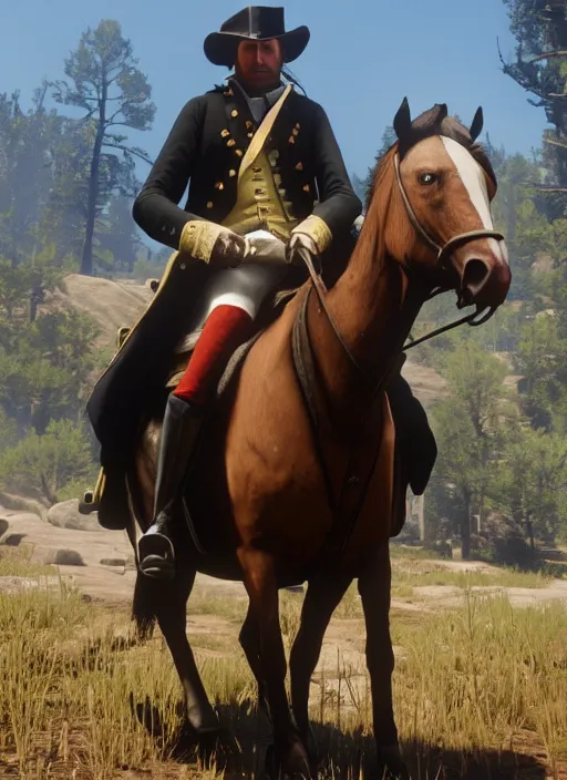 Image similar to film still of george washington in red dead redemption 2 ( 2 0 1 8 video game )