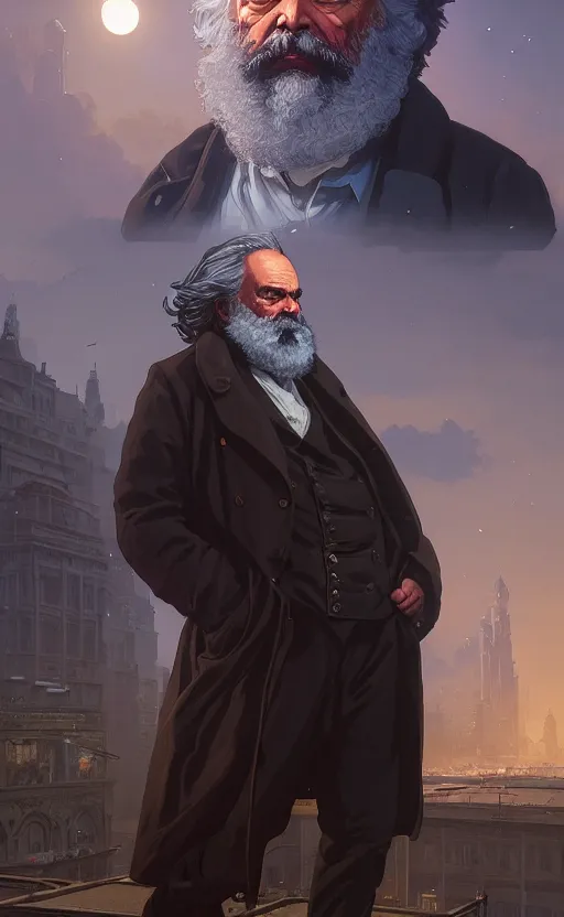 Prompt: highly detailed portrait of karl marx in gta v, stephen bliss, unreal engine, fantasy art by greg rutkowski, loish, rhads, ferdinand knab, makoto shinkai and lois van baarle, ilya kuvshinov, rossdraws, tom bagshaw, global illumination, radiant light, detailed and intricate environment, space, galaxy