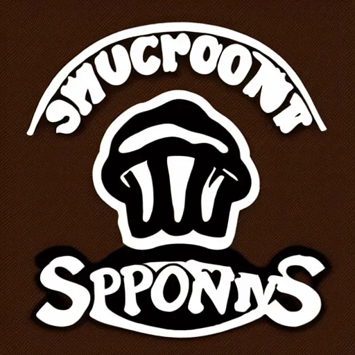 Prompt: spencers shroomery logo. mushroom theme, cottagecore style, by aaron draplin
