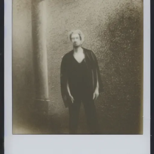 Prompt: a polaroid picture of lucifer in his palace