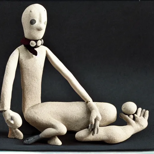 Image similar to a claymation film still of anthropomorphe statuette / bresil / collection / jeu et jouet / claymation by bruce bickford / 6 0 s