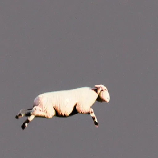 Image similar to a sheep flying through space and time