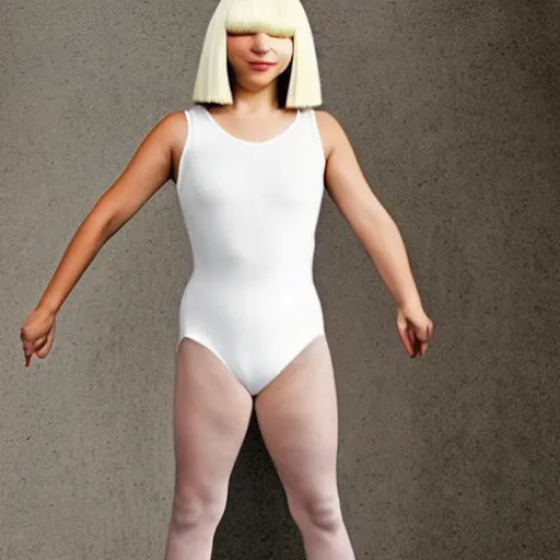 Image similar to sia furler full body photoshoot wearing a leotard