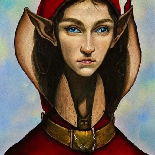 Image similar to a perfect portrait painting of an elf created by the combined forces of the greatest artists to have ever lived, masterpiece, scientists are baffled by how amazing this portrait is, perfect in every way, most interesting ever