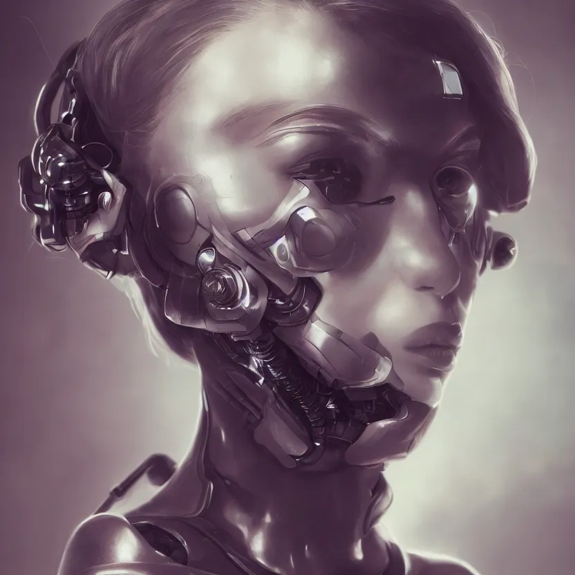 Prompt: hyperrealistic photo of a cyborg girl, volumetric lighting, portrait, epic, cinematic lighting, masterpiece, trending on artstation, very detailed, stunning