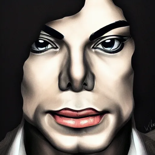 Image similar to gangster michael jackson. matte, facial features, symmetrical anatomy, hyperdetailed, digital art, baroque, pop punk art style, fantasy, body features, without duplication, art by artgerm and ilya kuvshinov and vinicius gud and gustavo zambelli, intricate, photoshop render.