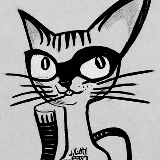 Prompt: A cat drawn by Jhonen Vasquez