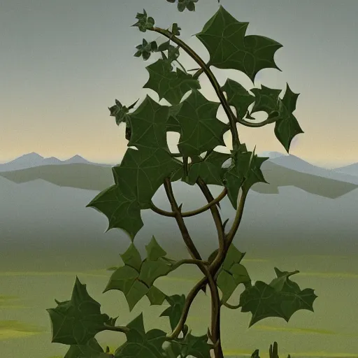 Image similar to sharp intricate grainy heaven flower lark arneis grill ivy, by martin johnson heade and evard munch and h. p. lovecraft, low poly, rendered in maya, an art deco