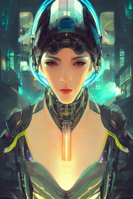 Image similar to portrait futuristic Cyber Ninja Girl, in future cyberpunk, streets of calcutta , sci-fi, fantasy, intricate, very very beautiful, elegant, neon light, highly detailed, digital painting, artstation, concept art, smooth, sharp focus, illustration, art by alphonse mucha and tian zi and WLOP