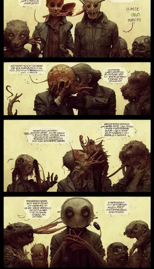 Image similar to the most interesting 6 panel comic by chiara bautista, beksinski and norman rockwell and greg rutkowski weta studio and tom bagshaw and james gurney and lucasfilm