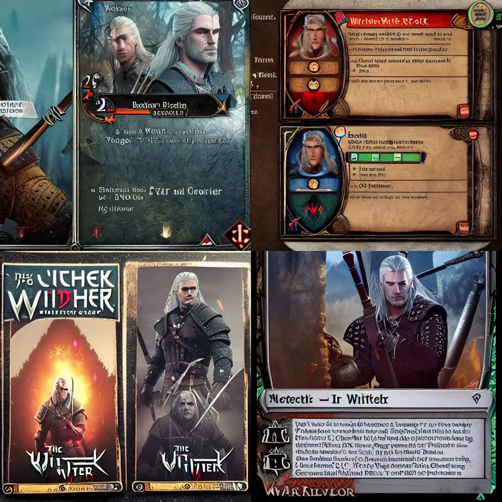 Prompt: The Witcher, Ivar Evil Eye, Gwent