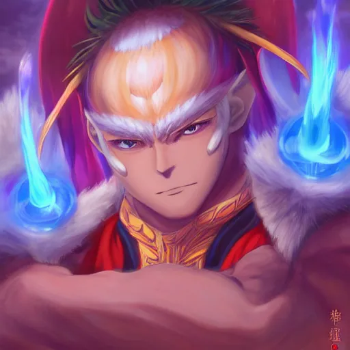 Prompt: anime portrait of PokeLink as a shaman yedi using dark force to eliminate trump as an anime antagonist by Stanley Artgerm Lau, WLOP, Rossdraws, James Jean, Andrei Riabovitchev, Marc Simonetti, and Sakimichan, trending on artstation