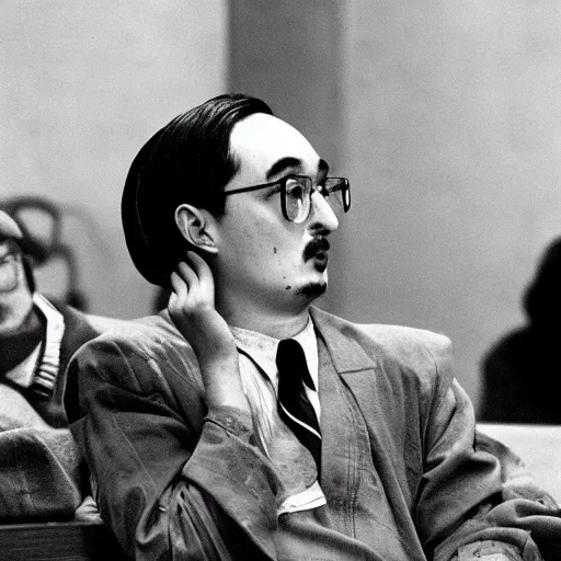 Image similar to Filthy Frank at the Nuremburg Trials