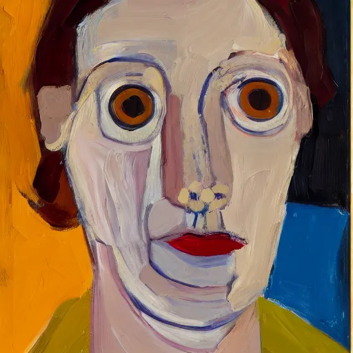 Image similar to a portrait a very ordinary person, by Chantal Joffe, abstract oil painting, anatomically correct, beautiful perfect face, large brushstrokes, sharp focus, Highly Detailed