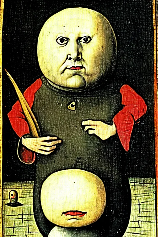 Image similar to hieronymus bosch painting of humpty dumpty