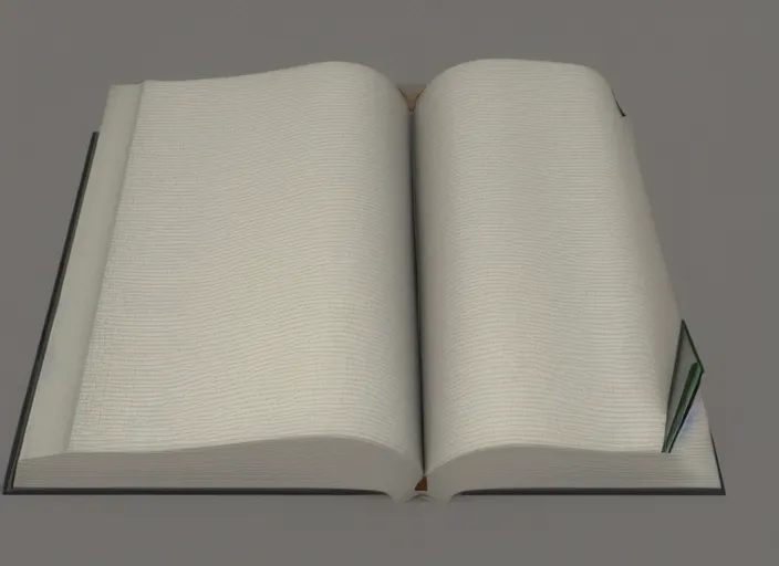 Prompt: open book 3D render