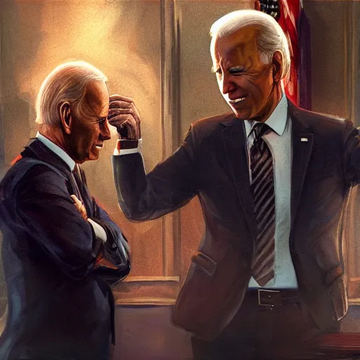 Image similar to joe biden crying, dramatic lighting, cinematic, establishing shot, extremly high detail, photorealistic, cinematic lighting, artstation, style by James Gurney