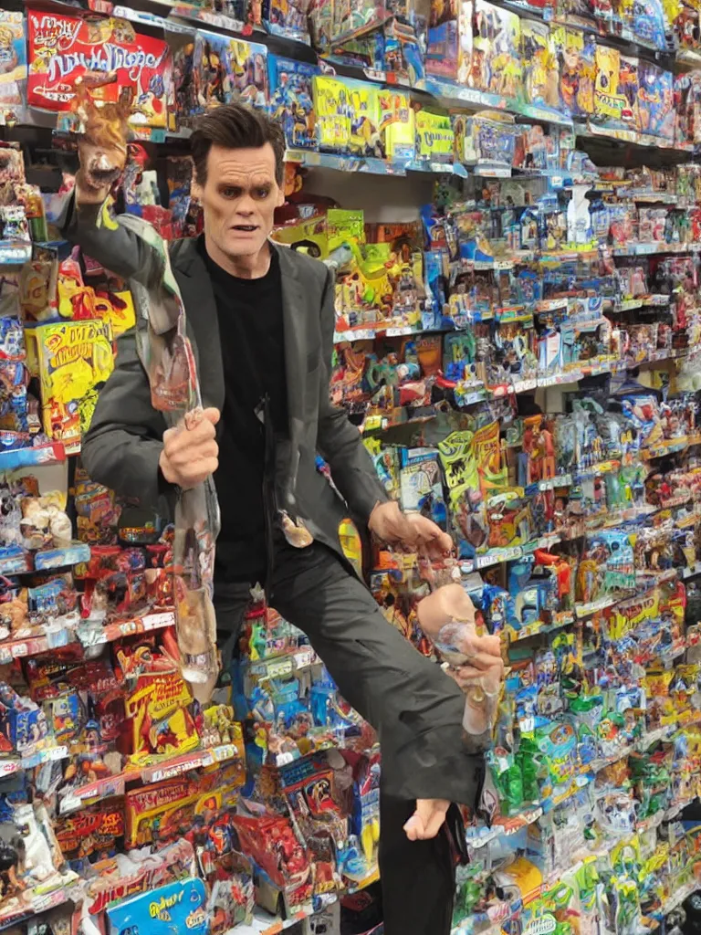 Image similar to Jim Carrey's action figure, product showcase