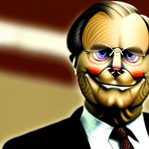 Image similar to anthropomorphic cat donald rumsfeld