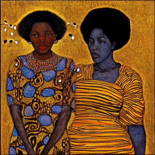 Prompt: African women Gustav Klimt art