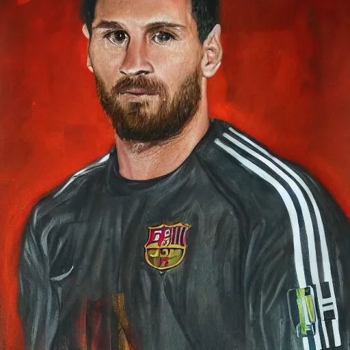 Prompt: a portrait of lionel messi, studio lighting, detailed, realistic,