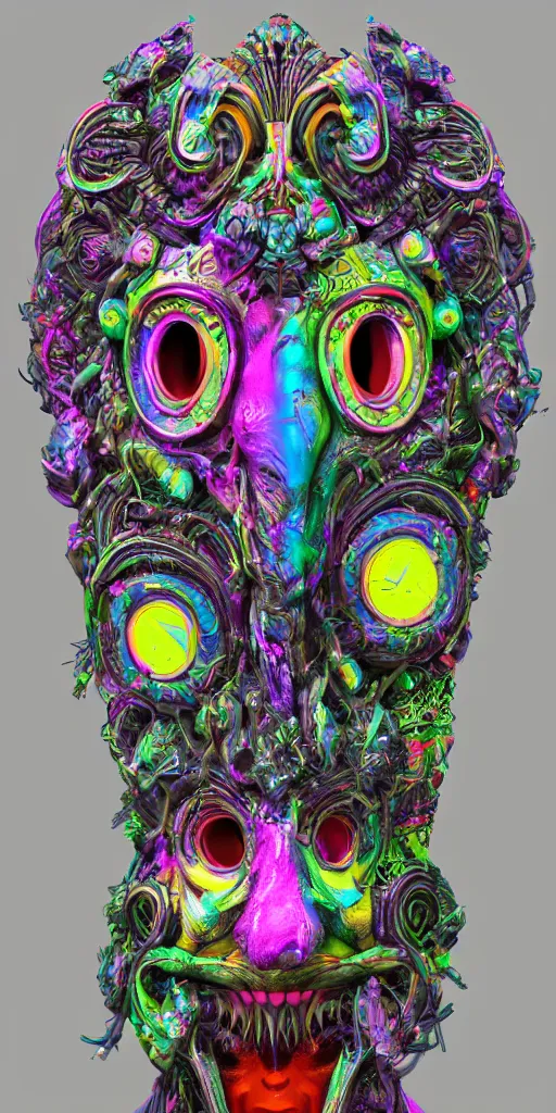 Image similar to psychedelic Shpongle mask concept art trending on artstation hd