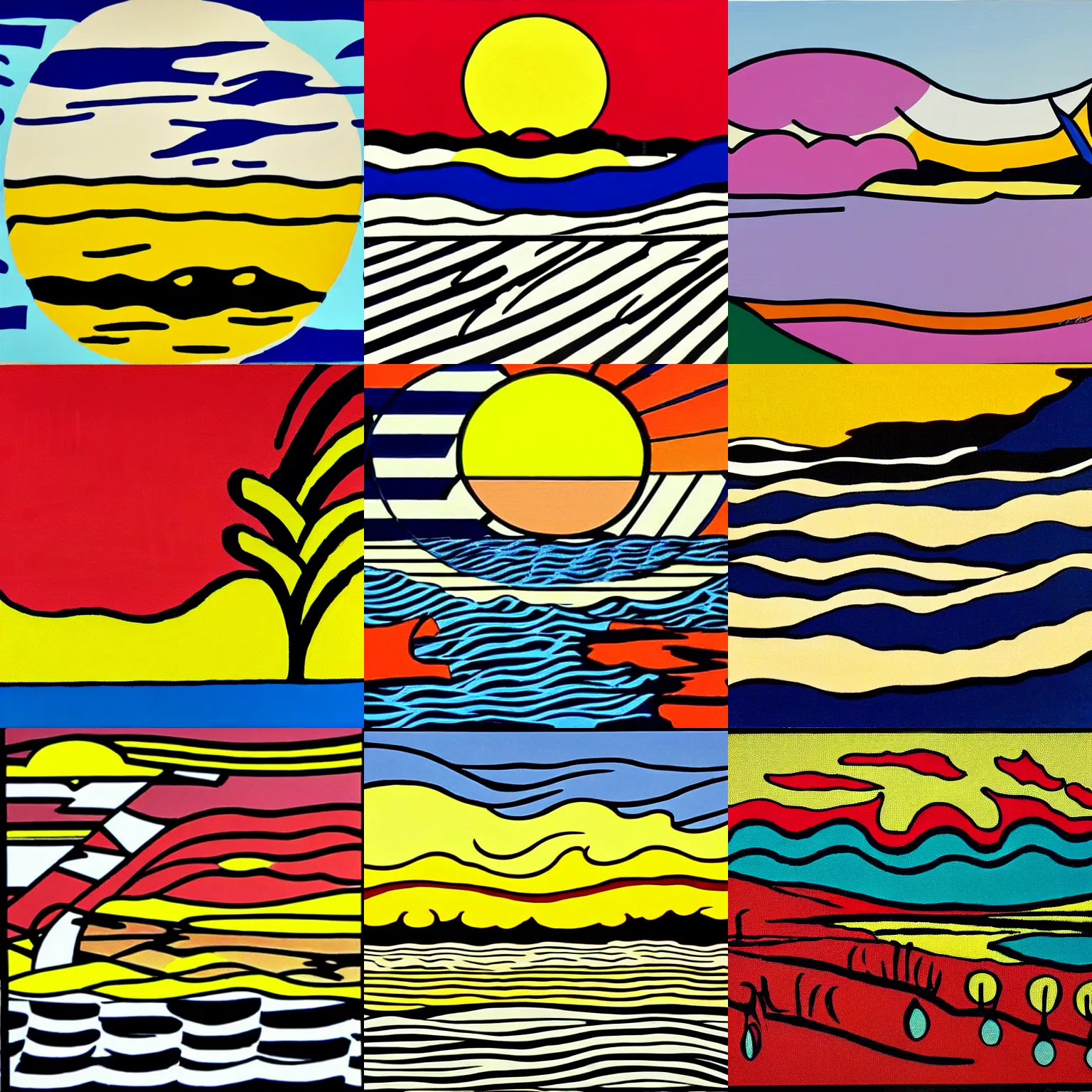 Roy Lichtenstein Painting Of A Sunset 