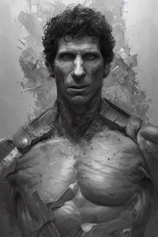 Image similar to Portrait of Todd Howard, highly detailed, marvel comics, dark, intricate, highly detailed, smooth, artstation, digital illustration by Ruan Jia and Mandy Jurgens and Artgerm and Wayne Barlowe and Greg Rutkowski and Zdislav Beksinski