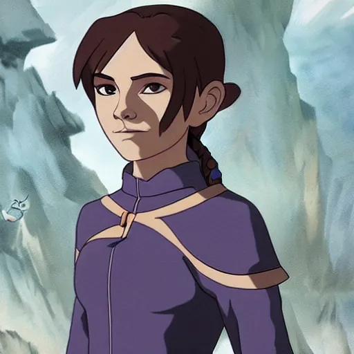 Image similar to Emma Watson in Avatar: the last airbender, designed by Bryan Konietzko