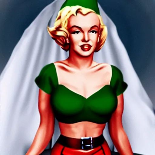 Prompt: marilyn monroe as an elf paladin