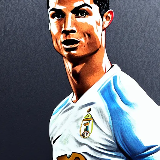 Prompt: cristiano ronaldo, by rossdraws, adrian wilkins