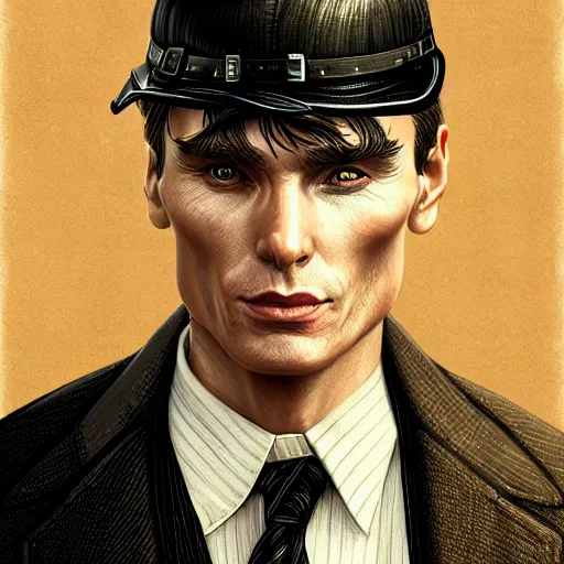 Image similar to a portrait of cillian murphy as tommy shelby, atlantis background, highly detailed, realistic face, digital art, epic, fantasy, in the style of artgerm, sharp, artstation