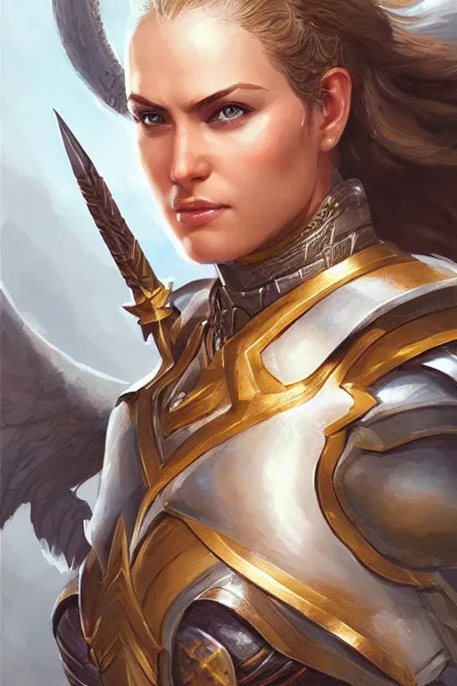 Image similar to amazon valkyrie athena, d & d, fantasy, portrait, highly detailed, headshot, digital painting, trending on artstation, concept art, sharp focus, illustration, art by artgerm and greg rutkowski and magali villeneuve