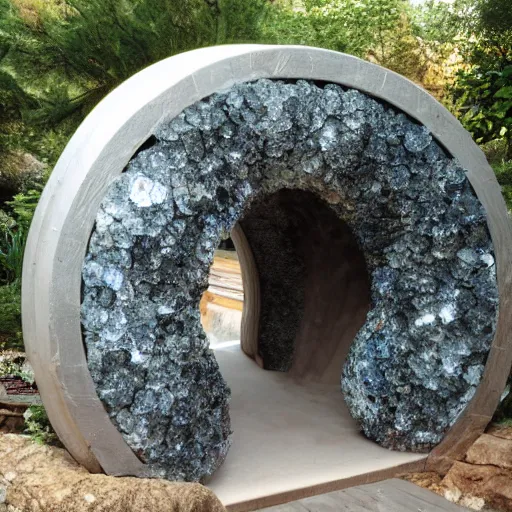 Image similar to space gate portail in a geode