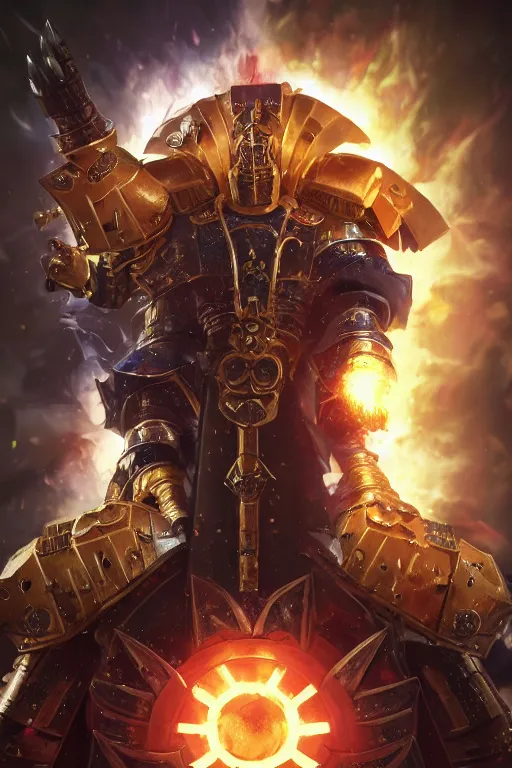 Image similar to queen portrait heros warhammer 4 0 k horus heresy fanart - the primarchs emperor by johannes helgeson animated with vfx concept artist & illustrator global illumination ray tracing hdr fanart arstation zbrush central hardmesh 8 k octane renderer comics stylized