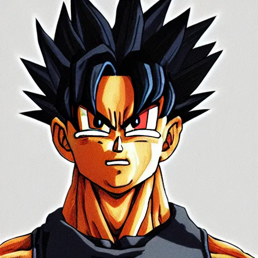 Image similar to realistic portrait of saiyan god yamoshi