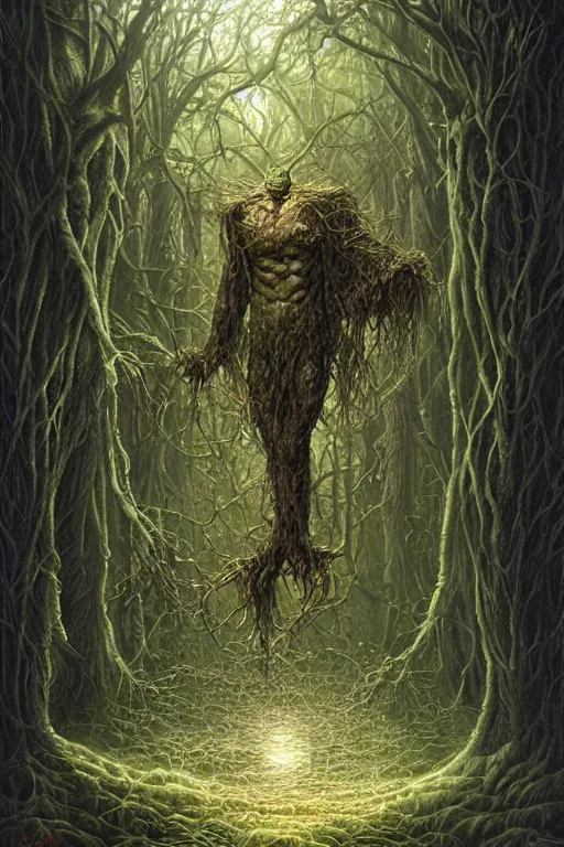 Prompt: swamp thing by tomasz alen kopera.