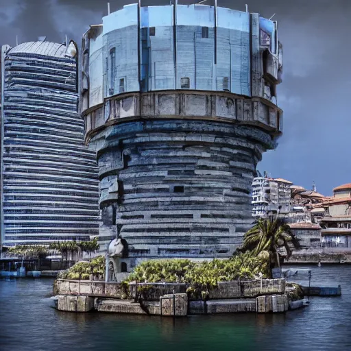 Image similar to cyberpunk torre del oro