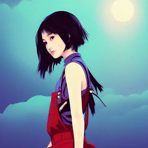 Image similar to a beautiful young japanese natalie portman alluring gravure model, wearing elegant designer overalls, elegant overalls with mesoamerican patterns, mesoamerican native street fashion, princess mononoke, by and wlop and ilya kuvshinov and artgerm and, aesthetic, gorgeous, stunning, alluring, attractive, artstation, pinterest, digital art