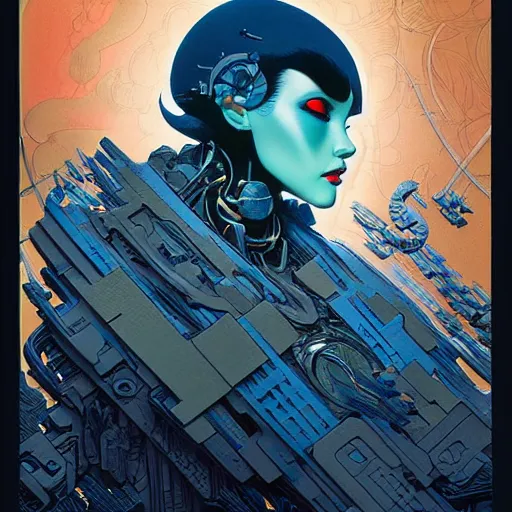 Prompt: 5 0 7 7 autobot 3 d beautiful portrait by charles vess and james jean and erik jones and rhads, inspired by ghost in the shell, beautiful fine face features, intricate high details, sharp, ultradetailed