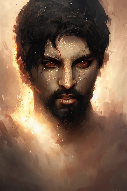 Prompt: prince of persia warrior within face portrait by greg rutkowski