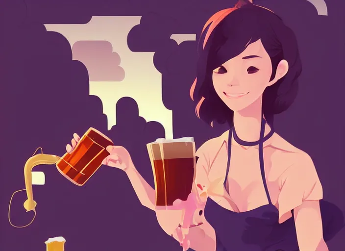 Image similar to cute monkey drinking beer. clean cel shaded vector art. behance hd by lois van baarle, artgerm, helen huang, by makoto shinkai and ilya kuvshinov, rossdraws, illustration, art by ilya kuvshinov