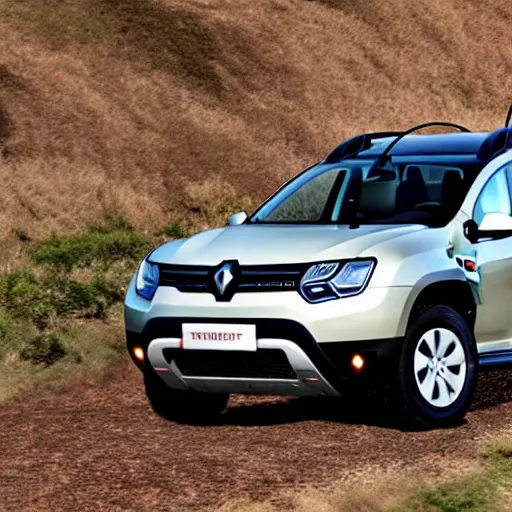 Prompt: Renault Duster as Tesla Cybertruck