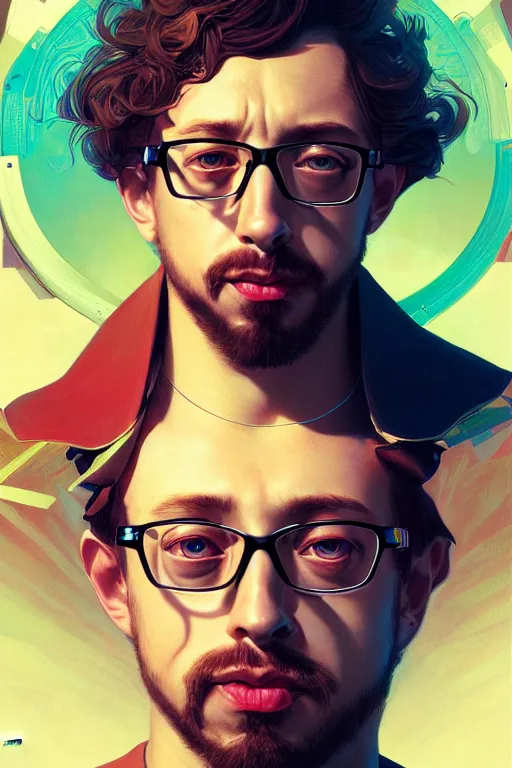 Image similar to portrait futuristic airforce Sam Hyde, inside future fighter, sci-fi, fantasy, intricate, very sigma, luxurious, human anatomy, rgb light, highly detailed, digital painting, artstation, concept art, smooth, sharp focus, illustration, art by tian zi and WLOP and alphonse mucha