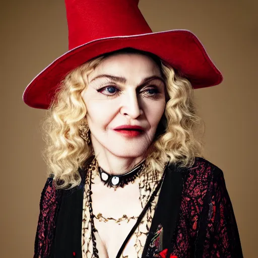 Prompt: madonna as old lady witch, high resolution, smooth, fine details, 4 k, aesthetic lighting, baroque content, sharp focus, justify content center, hyperdetailed content, professional photography, sharp focus, wet, pullitzer winning, by karah mew and adnan abidi and jodie bateman, rgb color, delete duplicate content