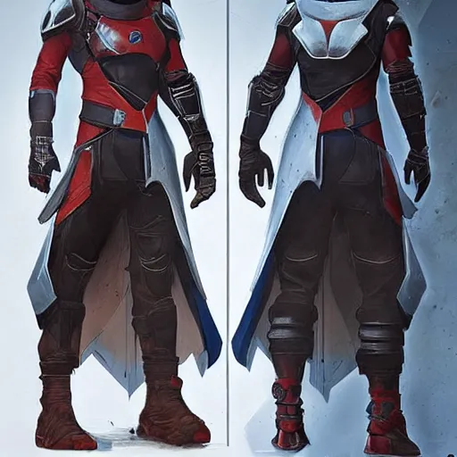 Prompt: destiny 2 concept armor for male, character portrait, realistic, cg art, artgerm, greg rutkowski