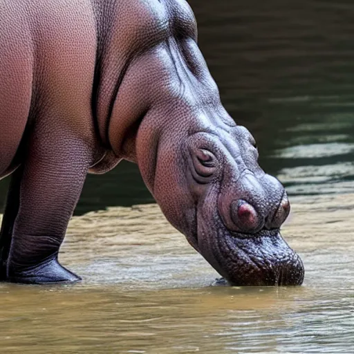 Image similar to hippopotamus wearing pants